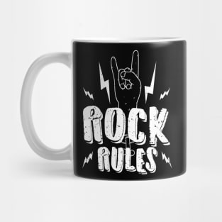 Rock Rules Rock And Roll Music Inspired Graphic Mug